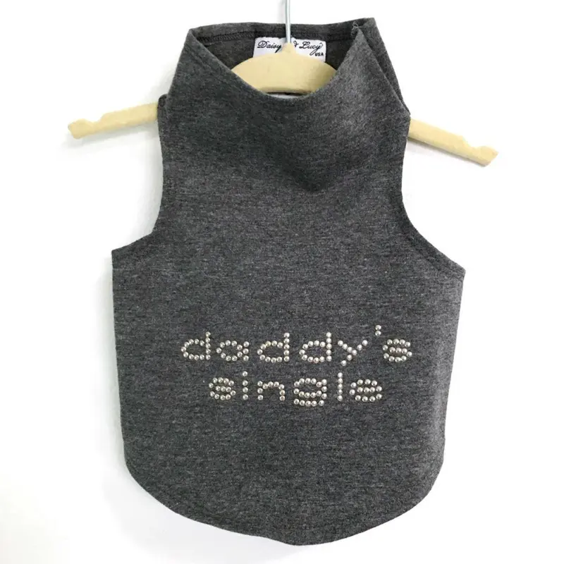 Daisy & Lucy Daddy's Single Dog Tank - Dark Heather Gray