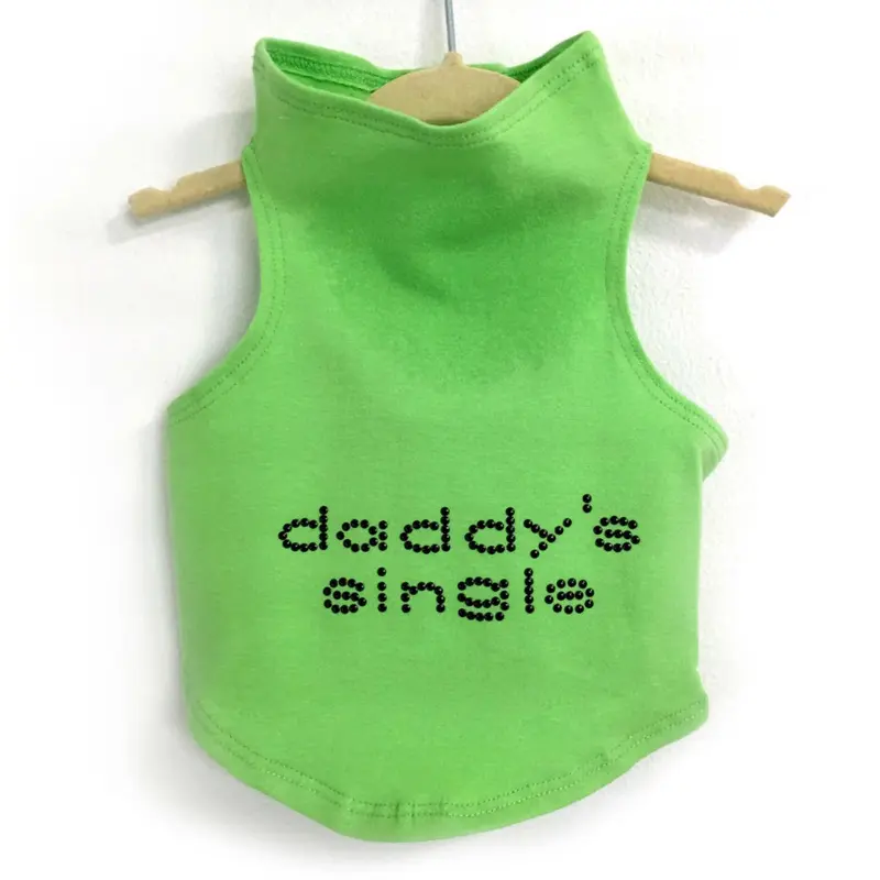 Daisy & Lucy Daddy's Single Dog Tank - Lime