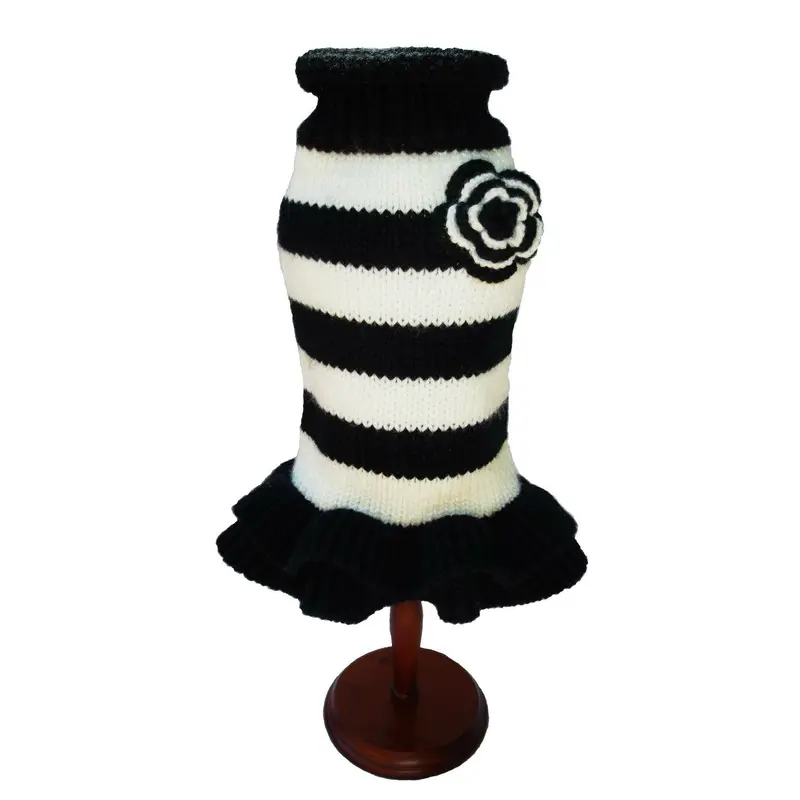 Dallas Dogs Black and White Dog Sweater Dress