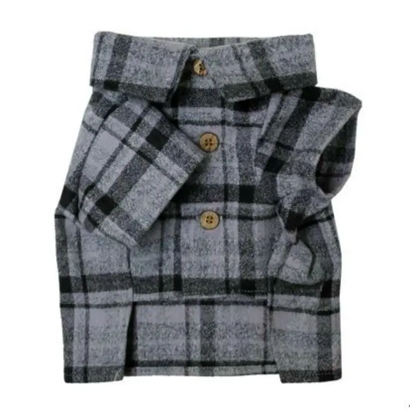 Dog Threads Purple Mountains Flannel Dog Shirt - Purple Plaid
