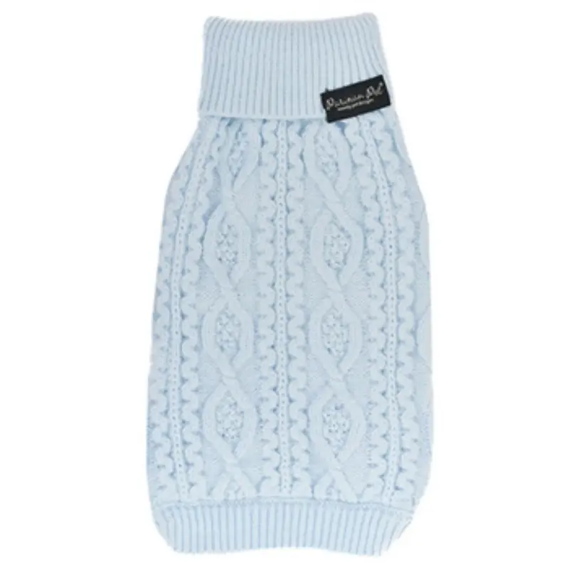 Parisian Pet Cable Knit Dog Sweater - Powder Blue