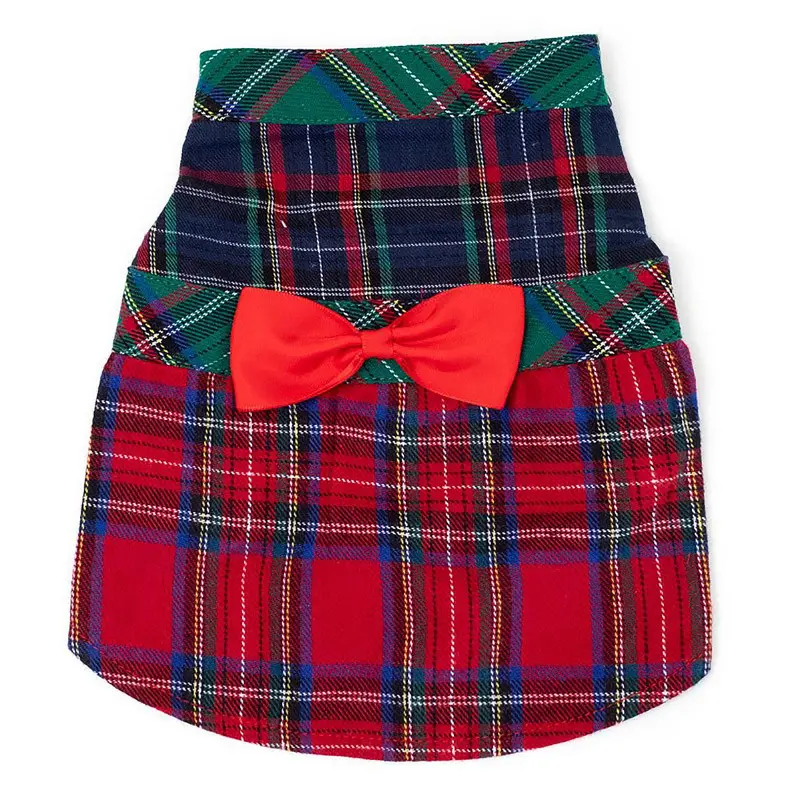 Worthy Dog Colorblock Tartan Flannel Dog Dress