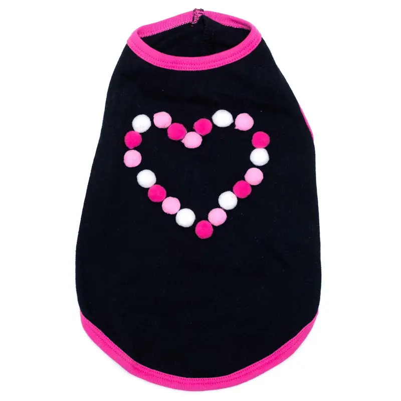 Worthy Dog Pom Pom Hearts Dog T-Shirt