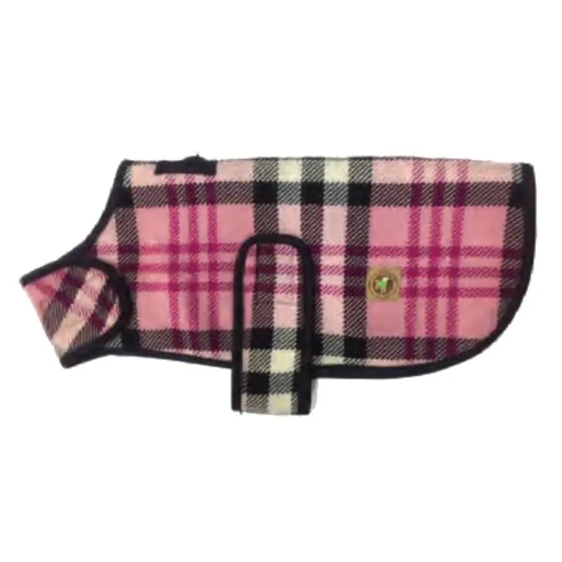 Chilly Dog Plaid Blanket Dog Coat - Pink