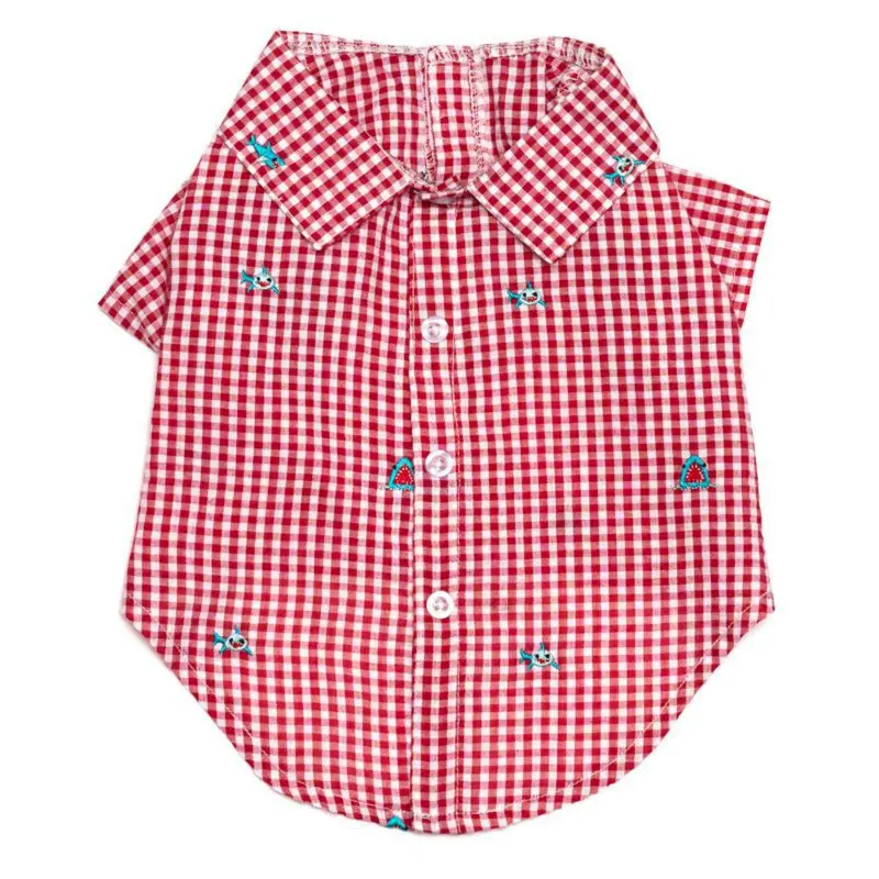 Worthy Dog Gingham Chomp Dog Shirt