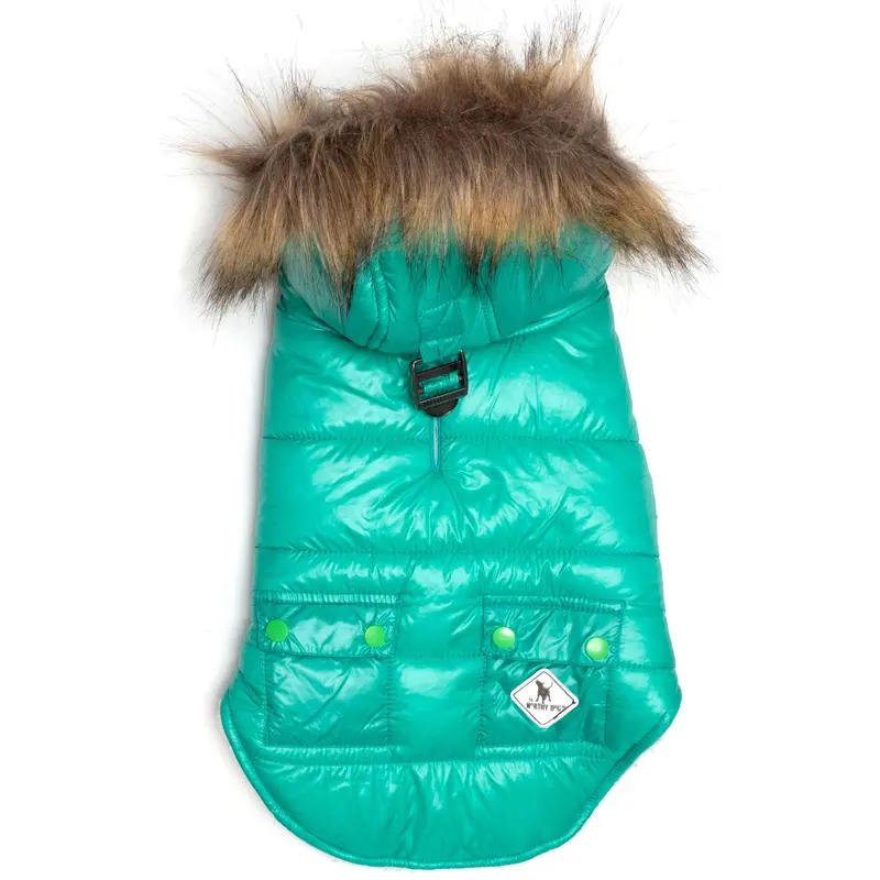 Worthy Dog Telluride Puffer Dog Coat - Aqua