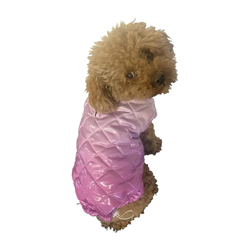 The Dog Squad Coco Puffer Diamond Quilted Dog Coat - Ombre'd Orchid
