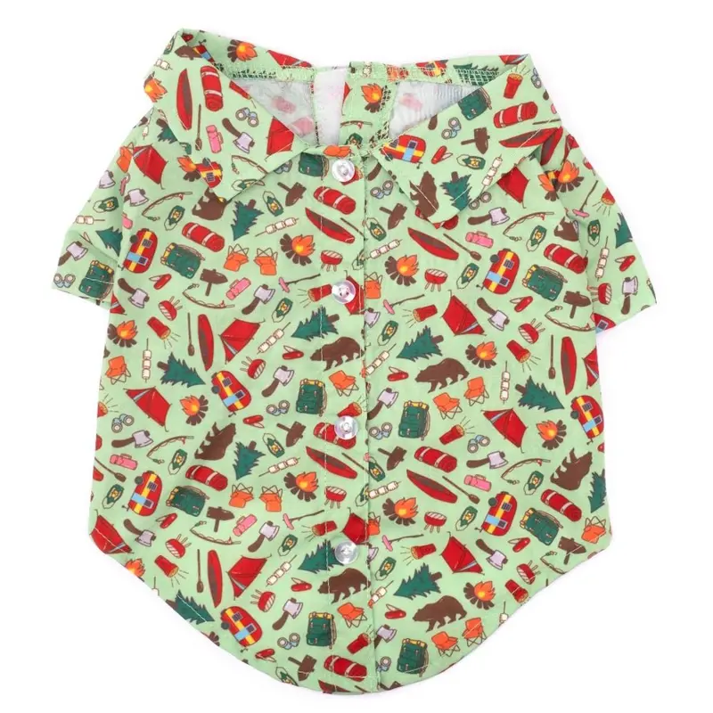 Worthy Dog Happy Camper Dog Shirt - Green