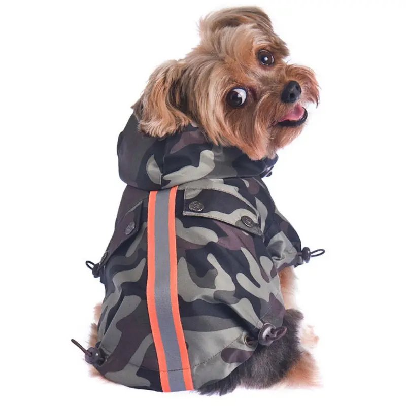 RuffLuv NYC Convoy Reversible Dog Rain Coat - Camo
