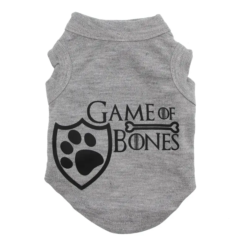 Game of Bones Screen Print Dog Shirt - Gray