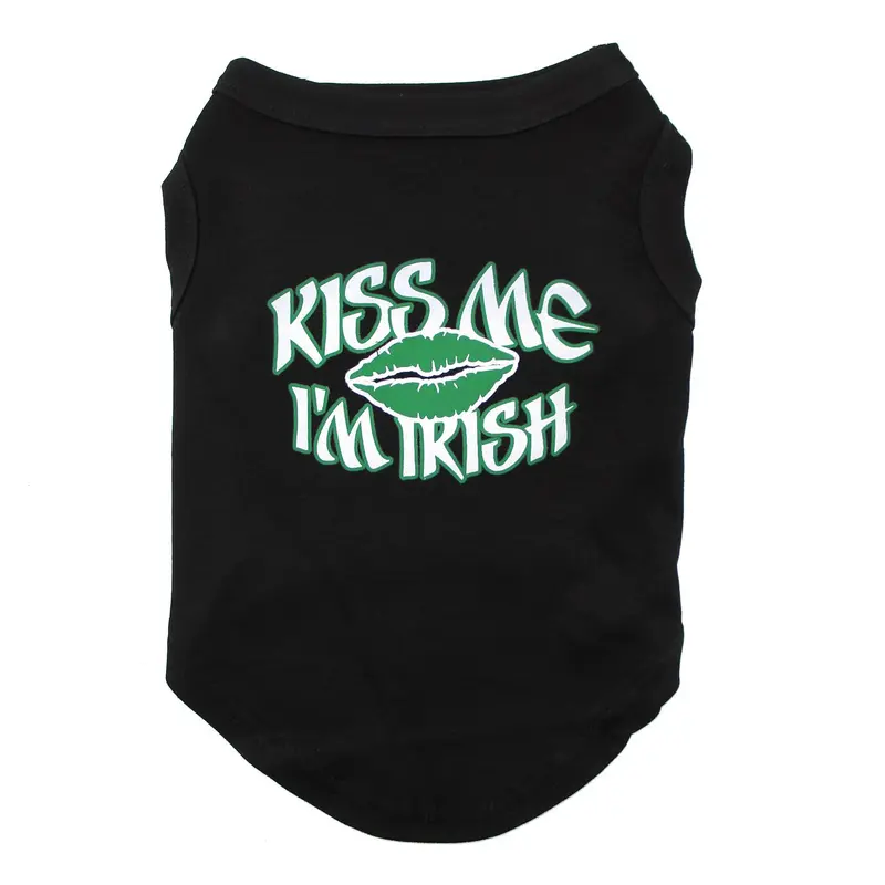 Kiss Me I'm Irish Dog and Cat Shirt - Black