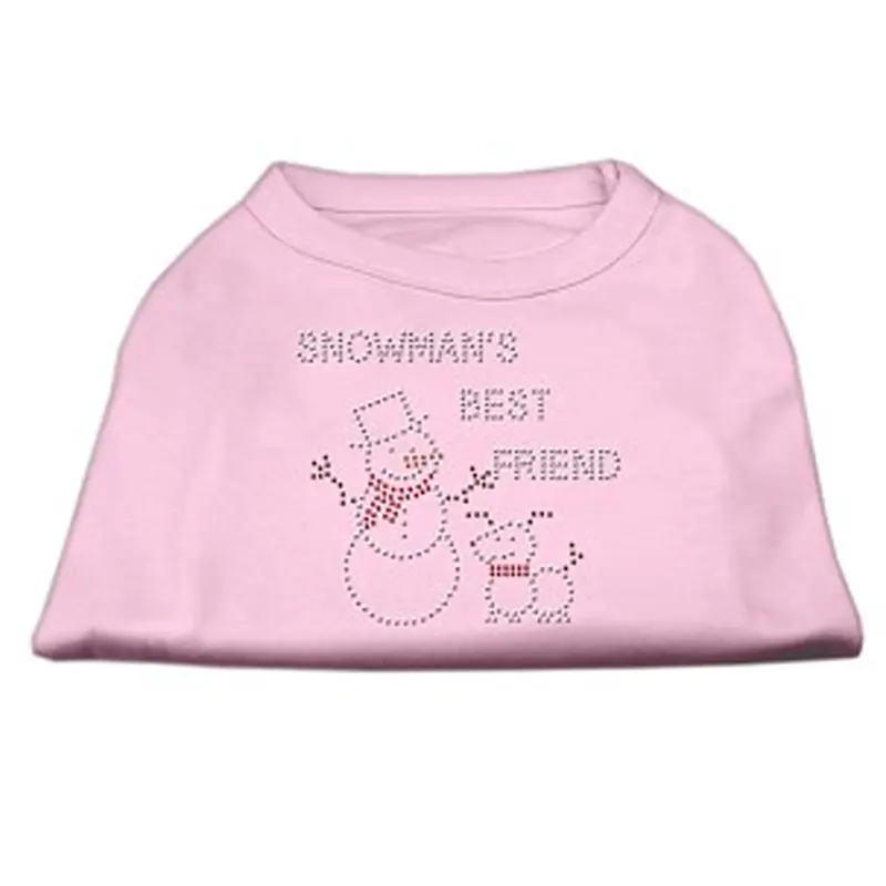 Mirage Snowman's Best Friend Rhinestone Dog Shirt - Light Pink