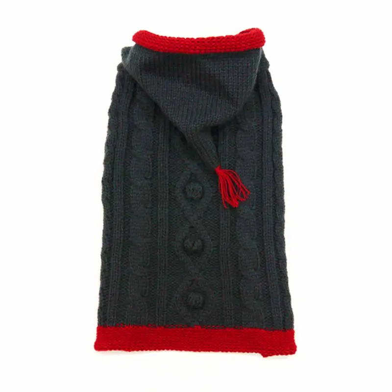 Tidy Cable Hoodie Dog Sweater by Dogo - Charcoal