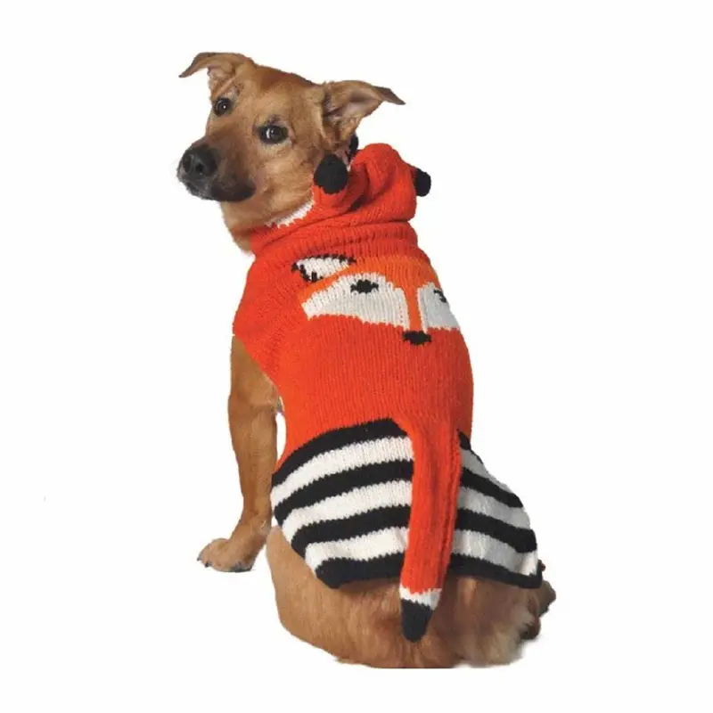 Chilly Dog Handmade Foxy Hooded Wool Dog Sweater