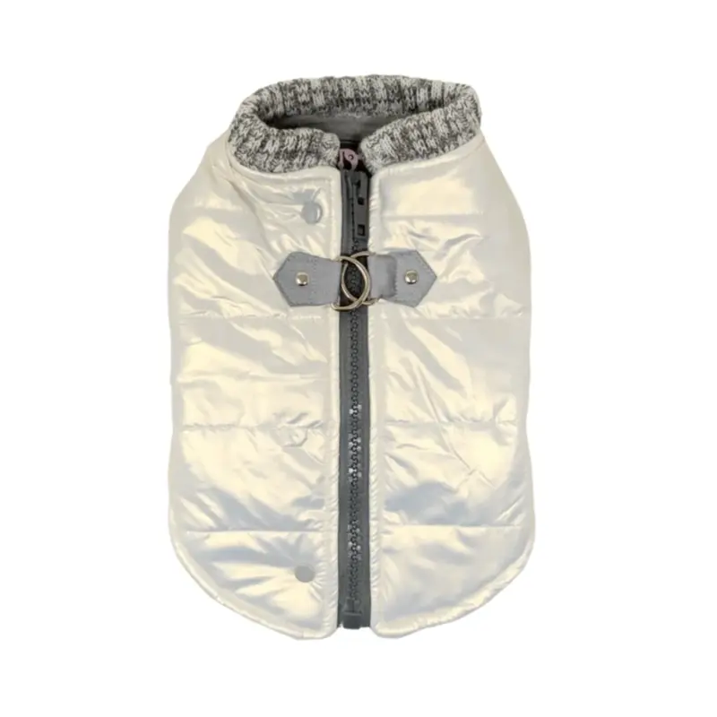 DOGO Metallic Runner Dog Coat - Pearl White
