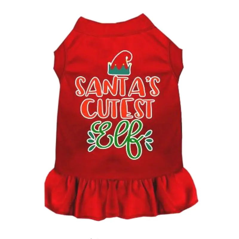 Mirage Santa's Cutest Elf Dog Dress - Red