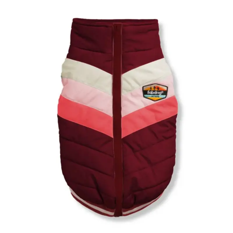 fabdog Chevron Dog Coat - Burgundy