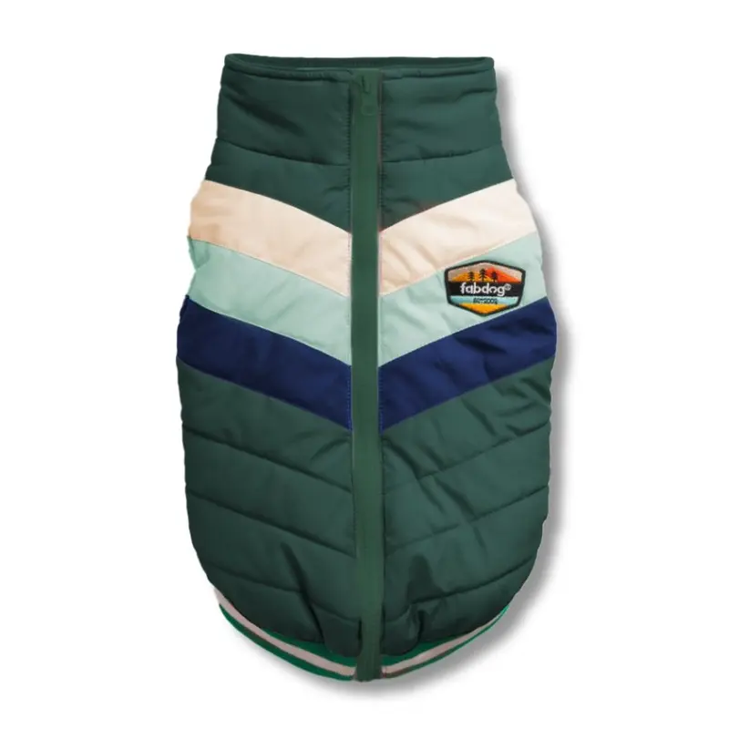 fabdog Chevron Dog Coat - Green