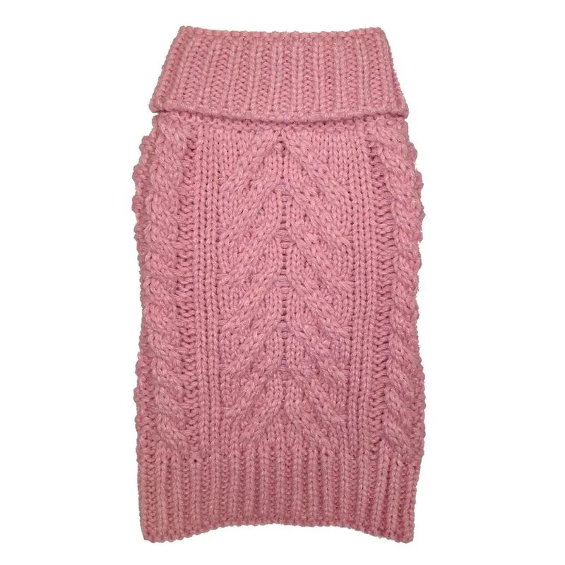 fabdog Chunky Turtleneck Dog Sweater - Pink
