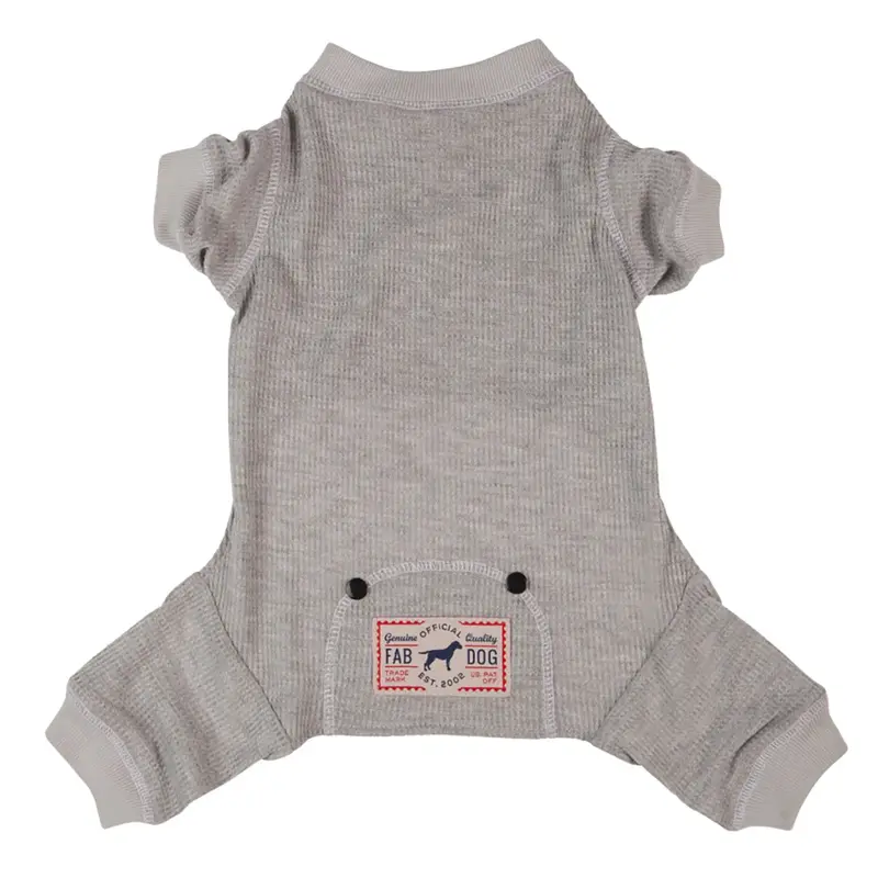 fabdog Thermal Dog Pajamas - Gray