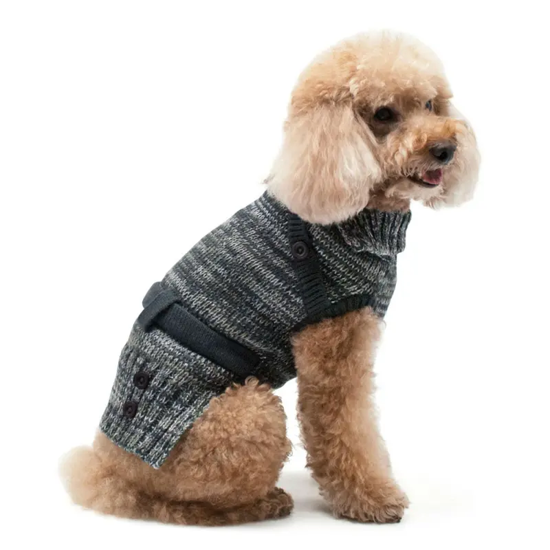 Multiway Turtleneck Dog Sweater by Dogo - Black