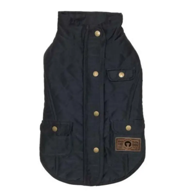fabdog Quilted Barn Dog Coat - Black
