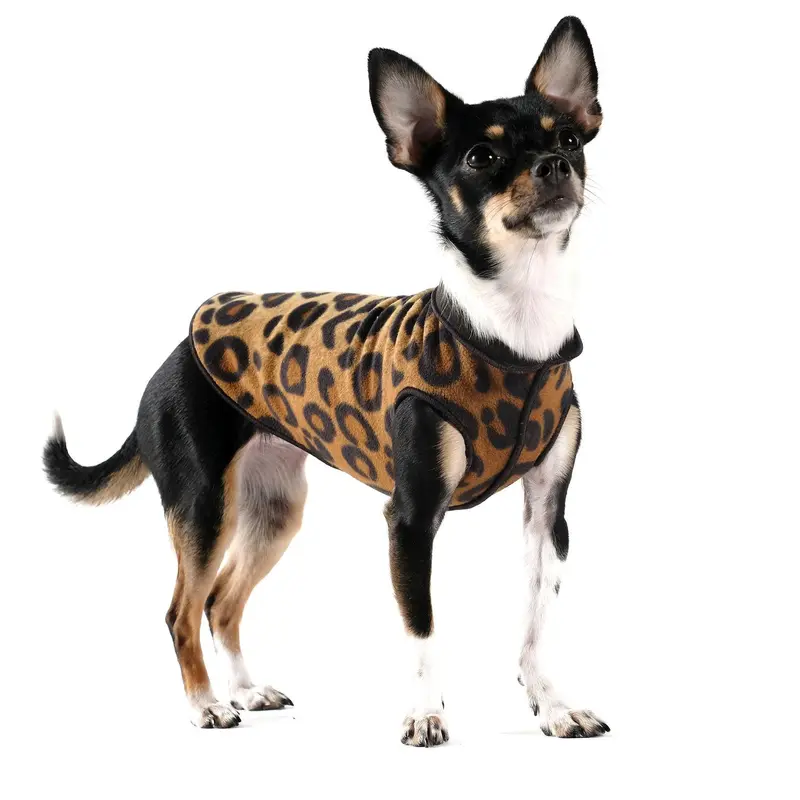 Gold Paw Duluth Double Reversible Fleece Dog Jacket - Leopard and Black