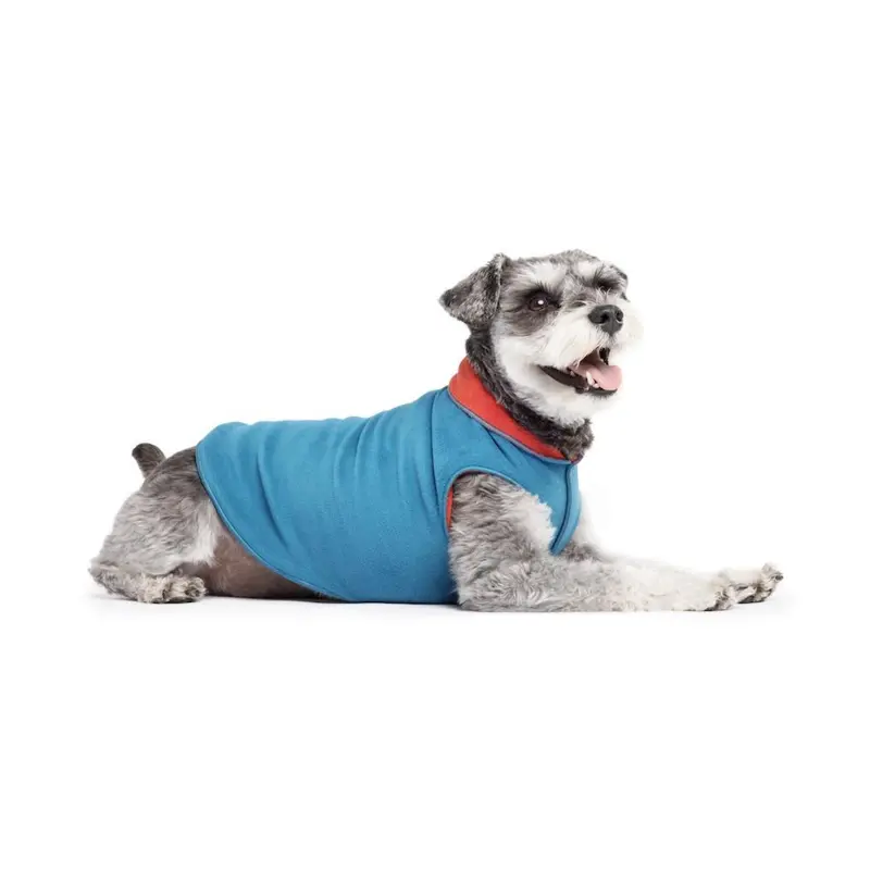 Gold Paw Duluth Double Reversible Fleece Dog Jacket - Marine/Paprika