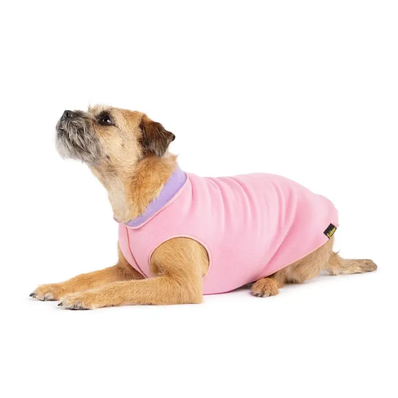 Gold Paw Reversible Double Fleece Dog Jacket - Rose/Lavender