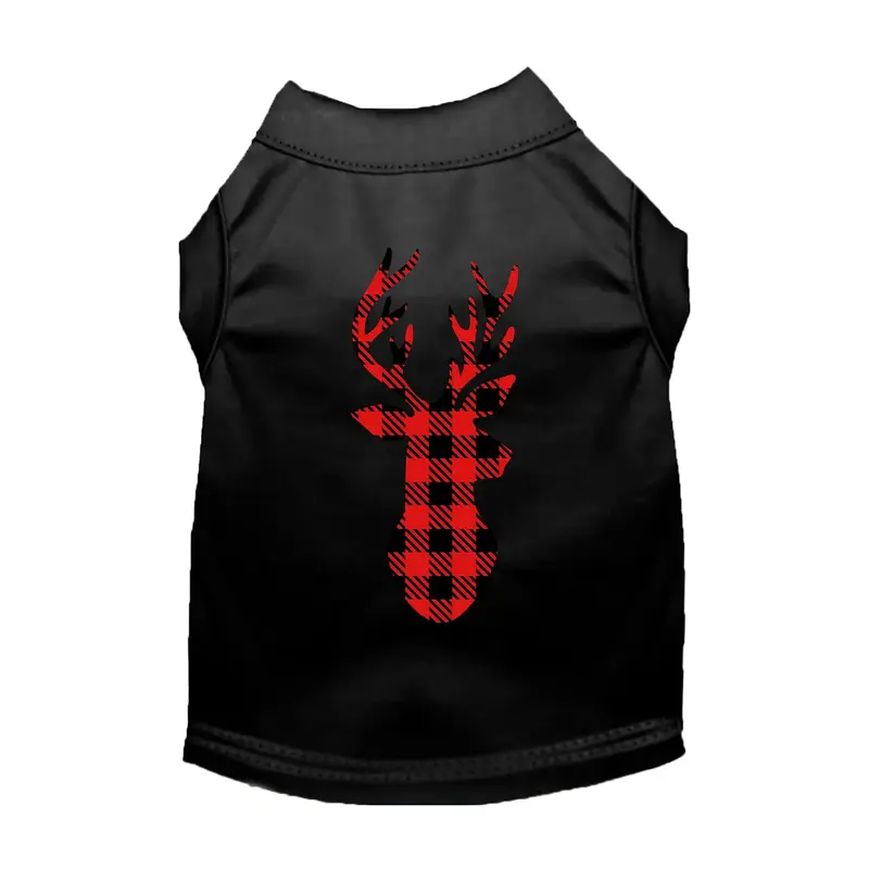 Mirage Buffalo Check Deer Cat & Dog Shirt - Black