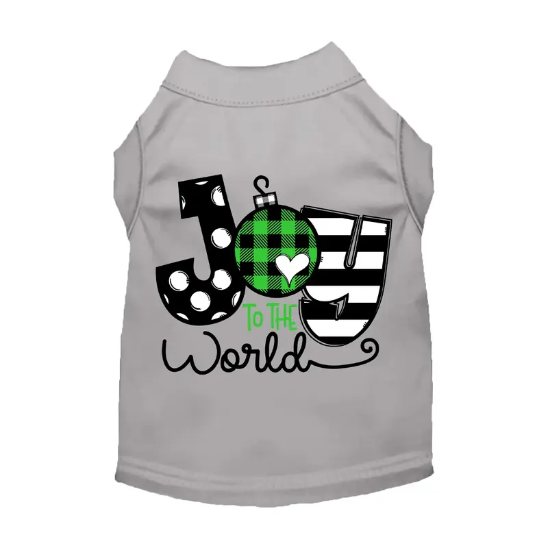 Mirage Holiday Joy to the World Cat & Dog Shirt - Gray