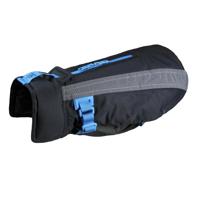 Vortex Parka Dog Coat - Black and Cyan
