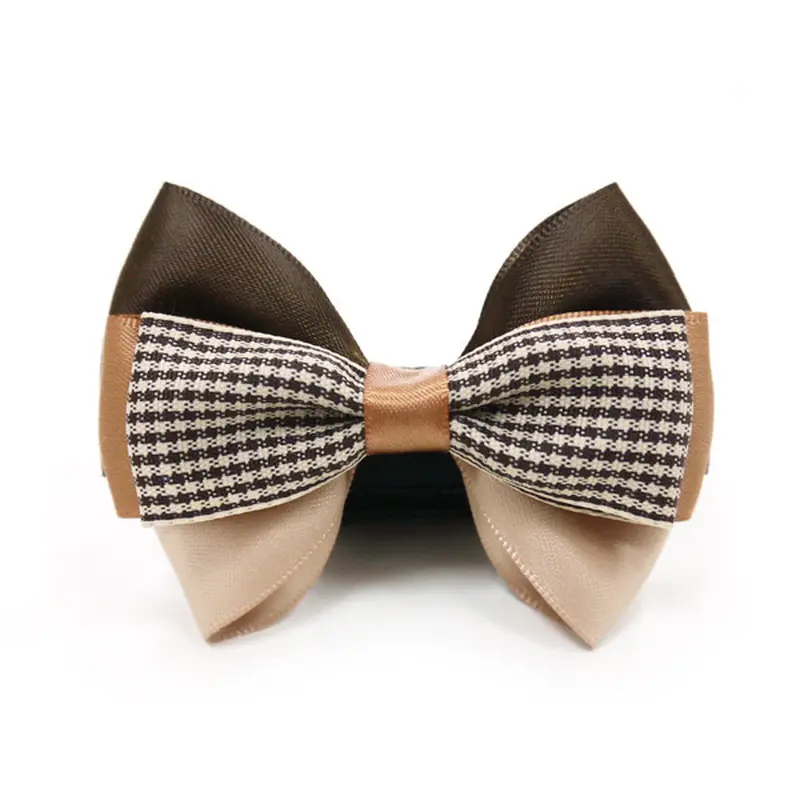 EasyBOW Gentleman Houndstooth Dog Collar Attachment by Dogo - Brown