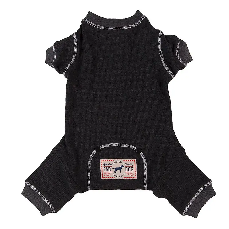 fabdog Thermal Dog Pajamas - Charcoal