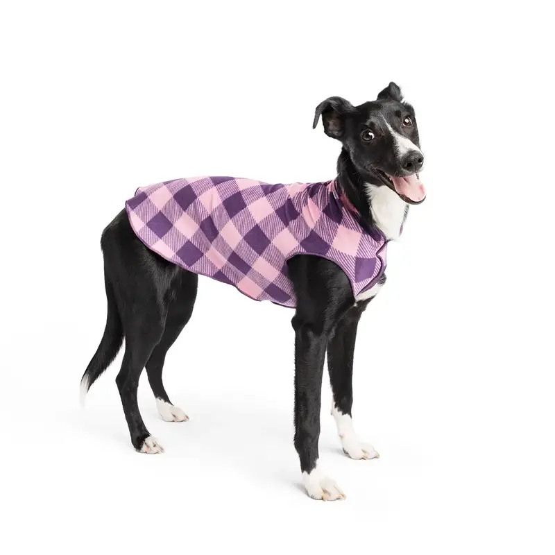 Gold Paw Fleece Dog Jacket - Rose Buffalo Check