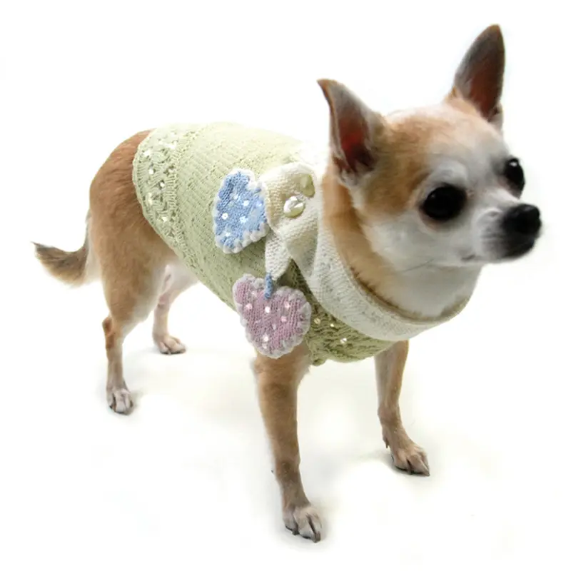 Oscar Newman Little Sweet Hearts Dog Sweater and Scarf Set