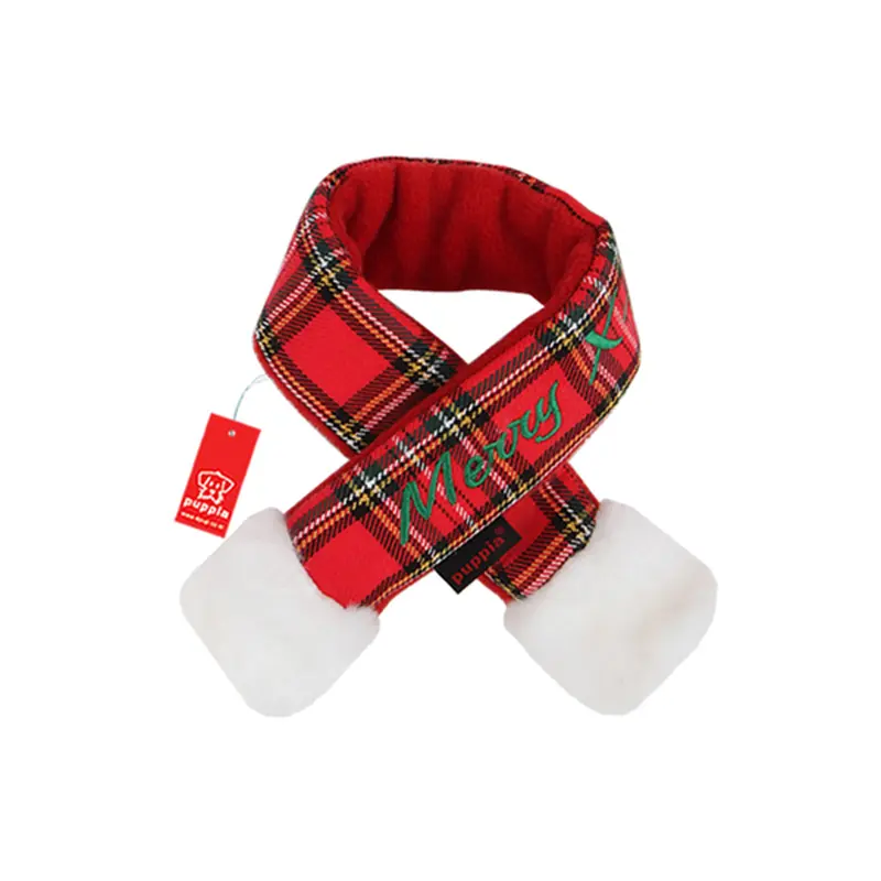 Santa's Dog Scarf by Puppia - Red Plaid