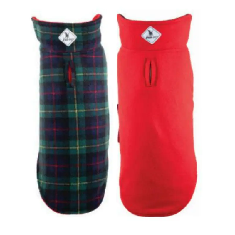 Worthy Dog Fargo Fleece Dog Jacket - MacLeod Plaid/Red