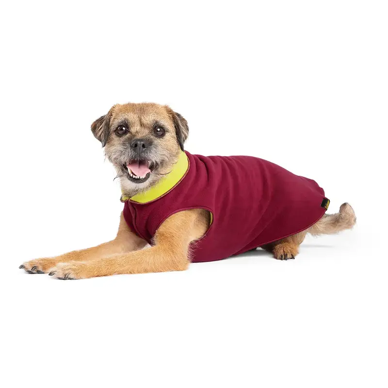 Gold Paw Duluth Double Reversible Fleece Dog Jacket - Garnet/Avocado