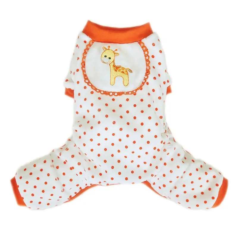 Pooch Outfitters Giraffe Dog Pajamas - Orange
