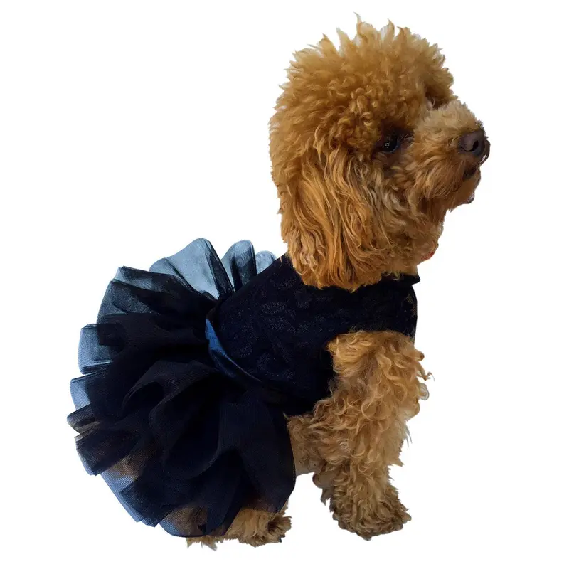 The Dog Squad Fufu Tutu Lace Dog Dress - Black