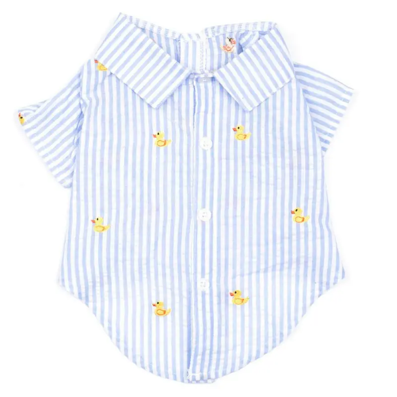 Worthy Dog Light Blue Stripe Rubber Duck Dog Shirt