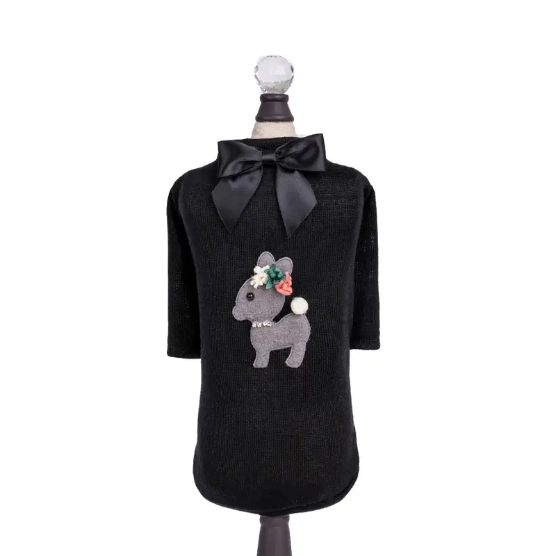 Hello Doggie Baby Deer Dog T-Shirt - Black