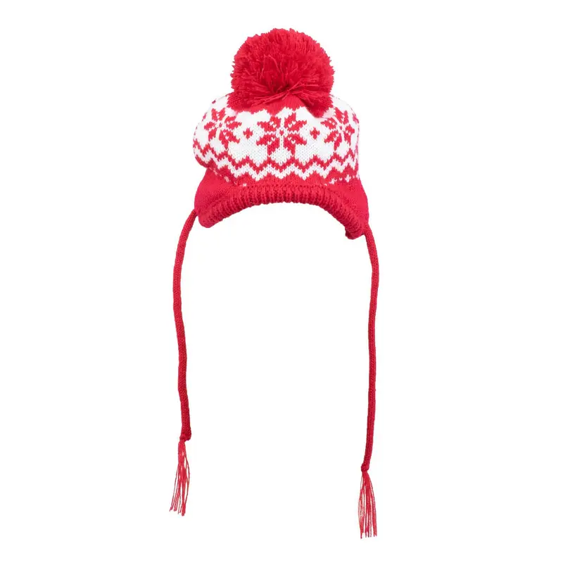 Worthy Dog Fair Isle Snowflake Dog Hat - Red
