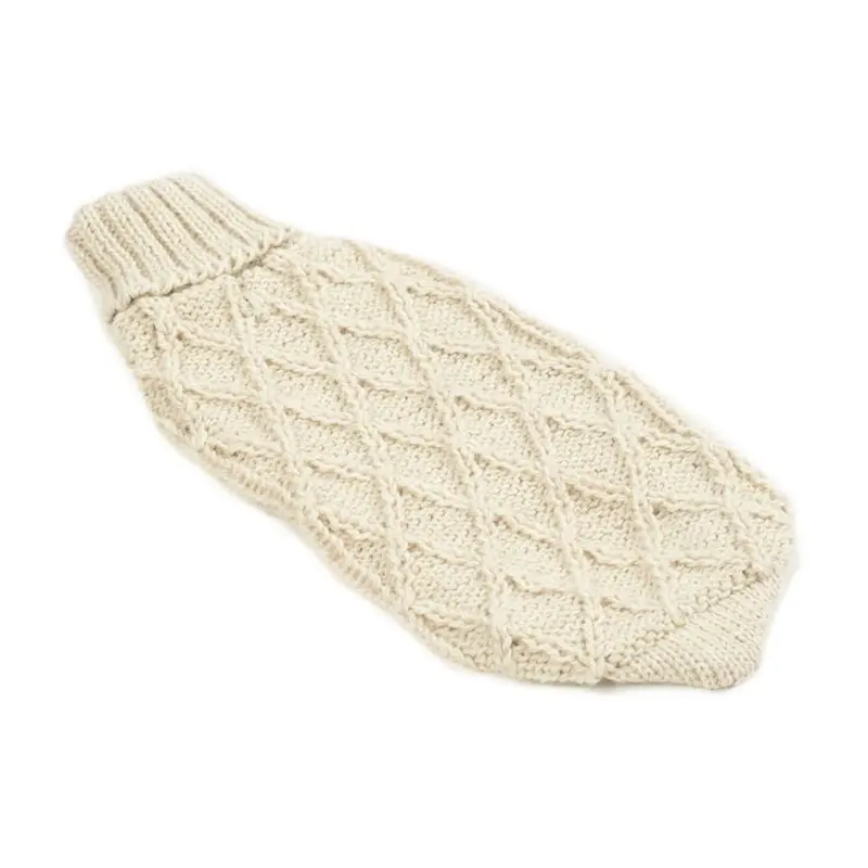 Alqo Wasi Diamond Knit Alpaca Dog Sweater - Natural
