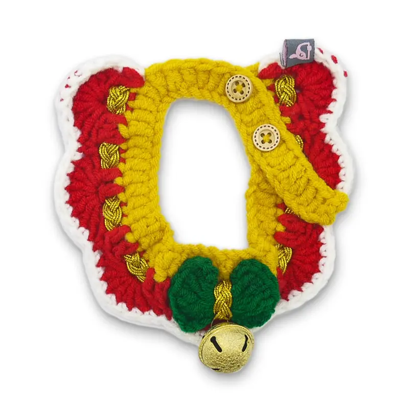 DOGO Holiday Jingle Bell Crochet Collar Dog Scarf