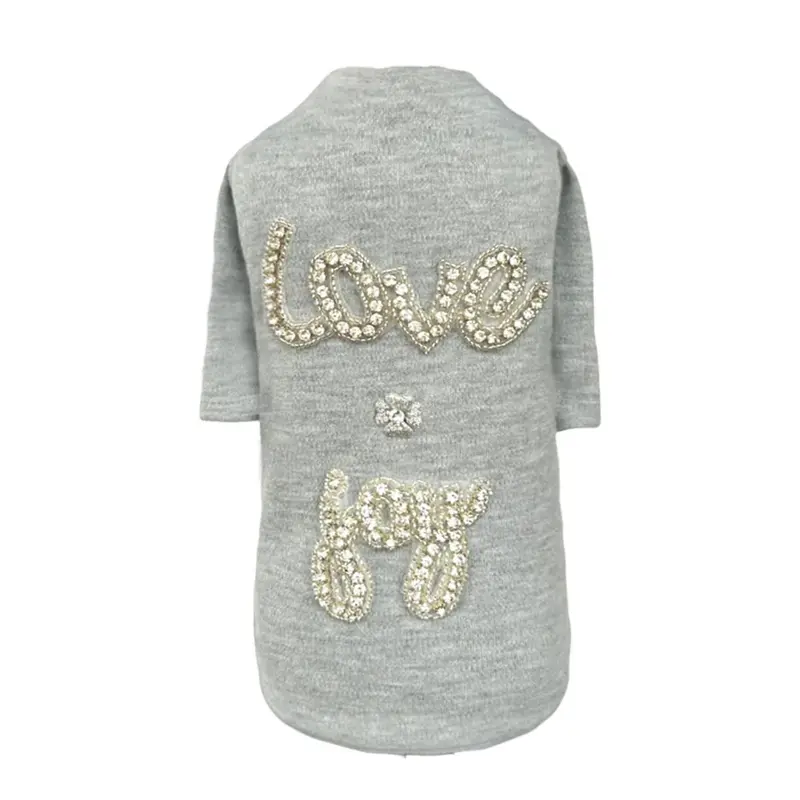 Hello Doggie Love n Joy Dog Shirt - Gray