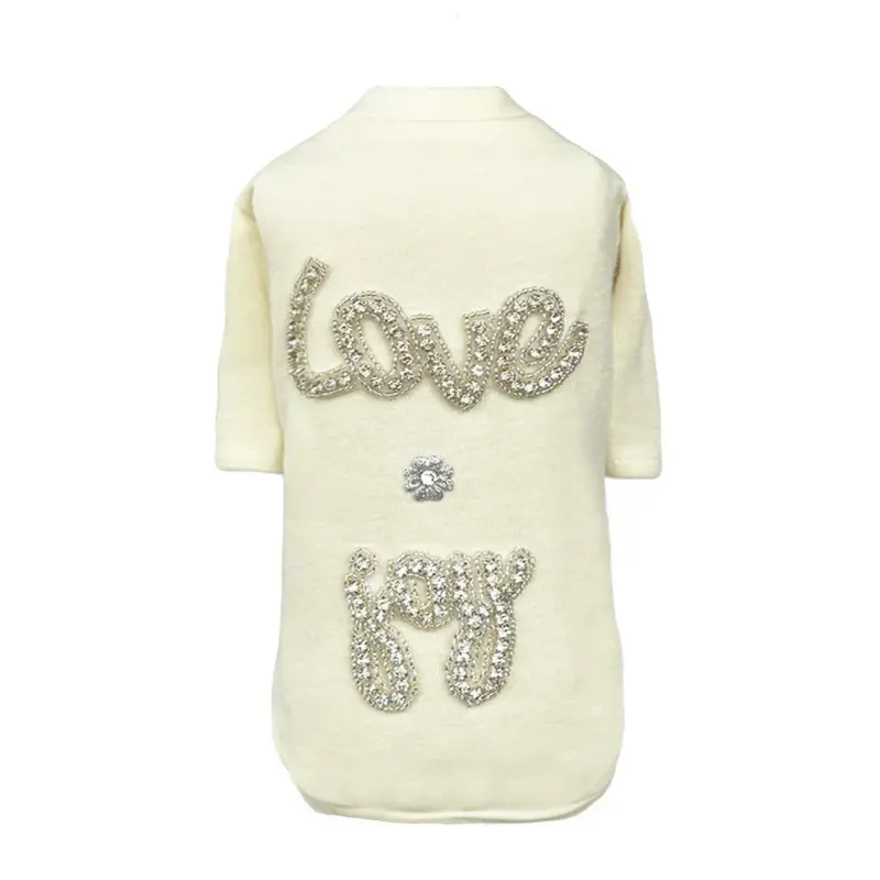 Hello Doggie Love n Joy Dog Shirt - Ivory