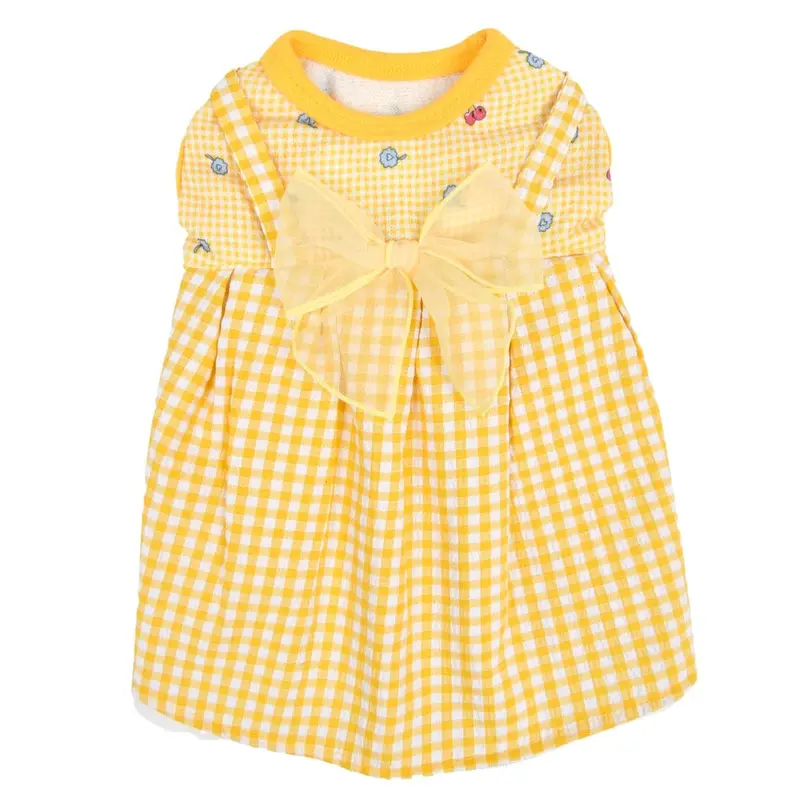 Pinkaholic Carole Checkered Dog Dress - Yellow