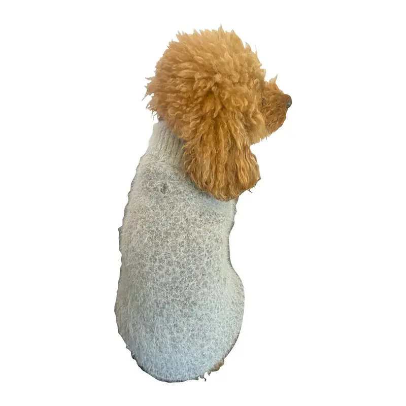 The Dog Squad Baby Cheetah Furry Dog Sweater - Gray